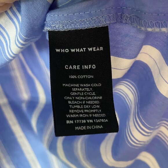 Who What Wear Blue & White Striped Button Up Shirt Size M - Picture 4 of 7